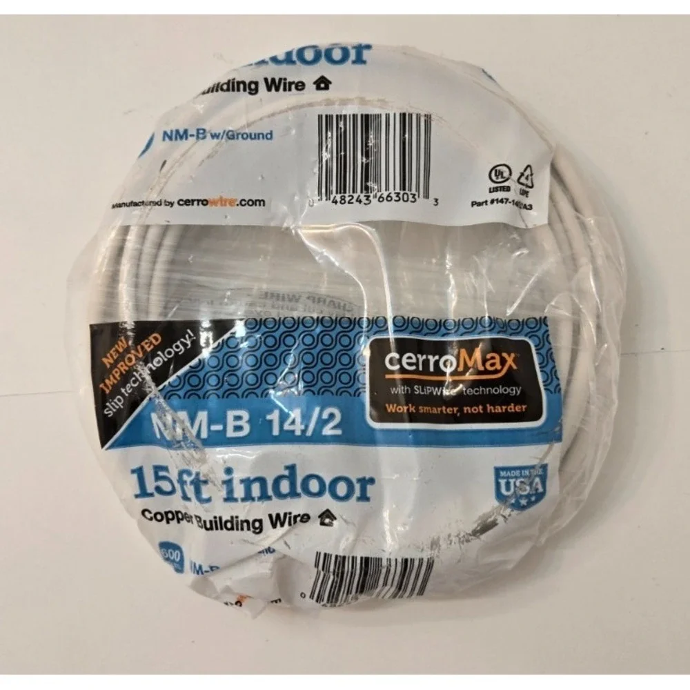 Cerromax 15 ft indoor Copper Building Wire NM-B 14/2 AWG
